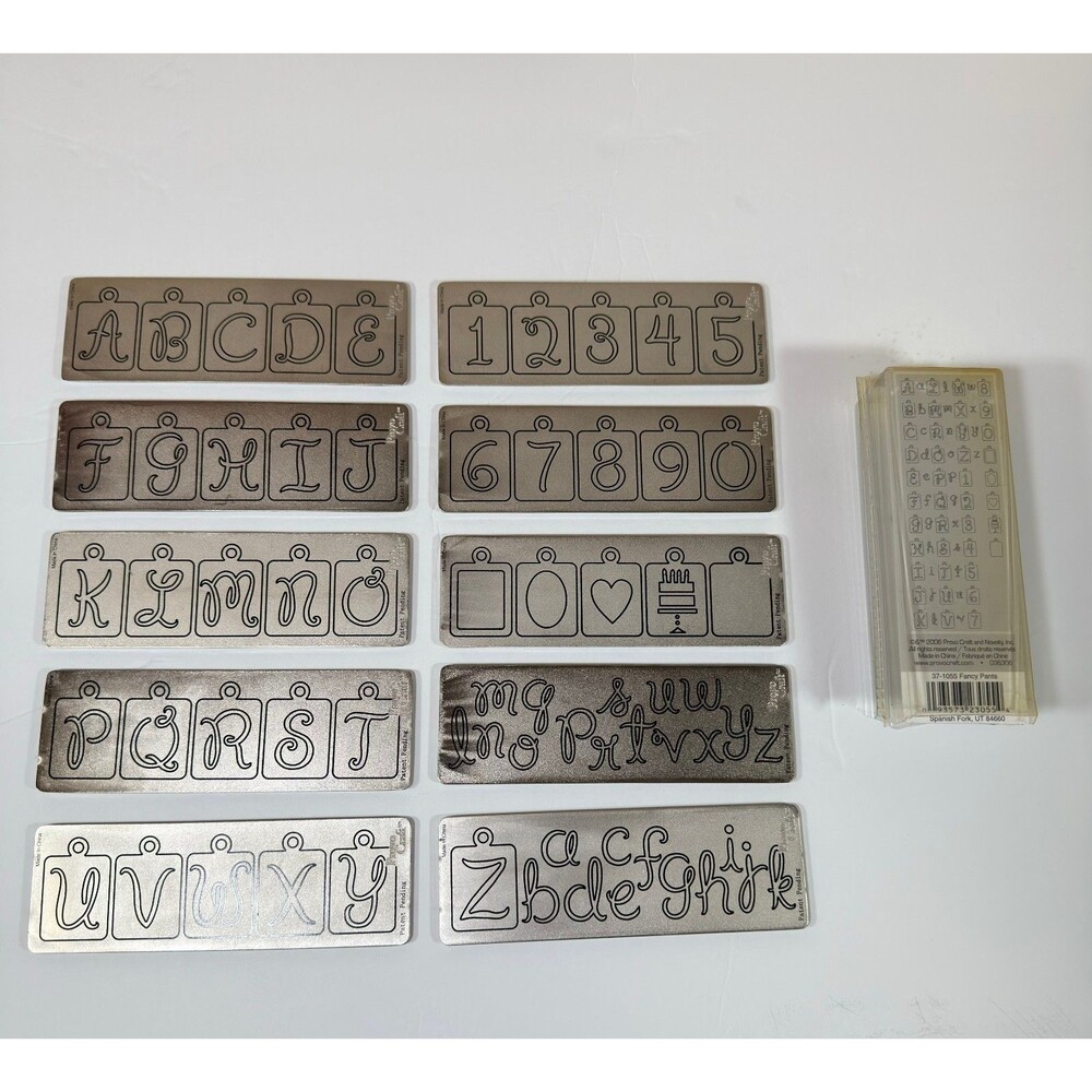 Cuttlebug Provo Craft FANCY PANTS 10 Alphabet Dies Set Letters Numbers 37-1055